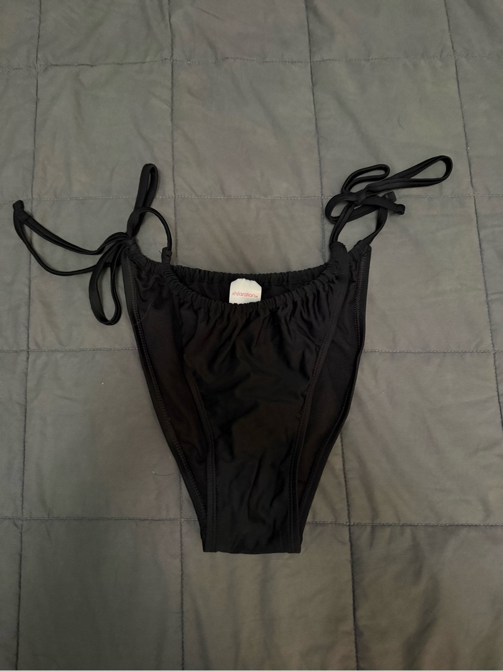 Black high leg string bikini bottoms Size: L #swimwear #beachwear #summer